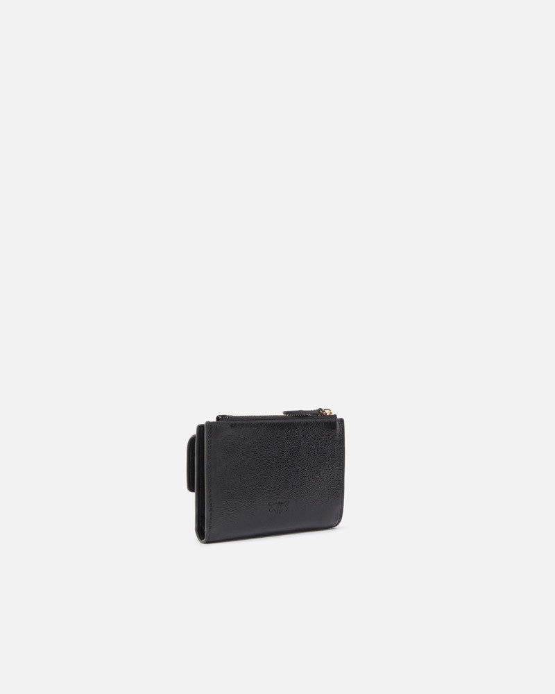 PINKO COMPACT SMALL WALLET IN SHINY LEATHER WITH LOGO outlook