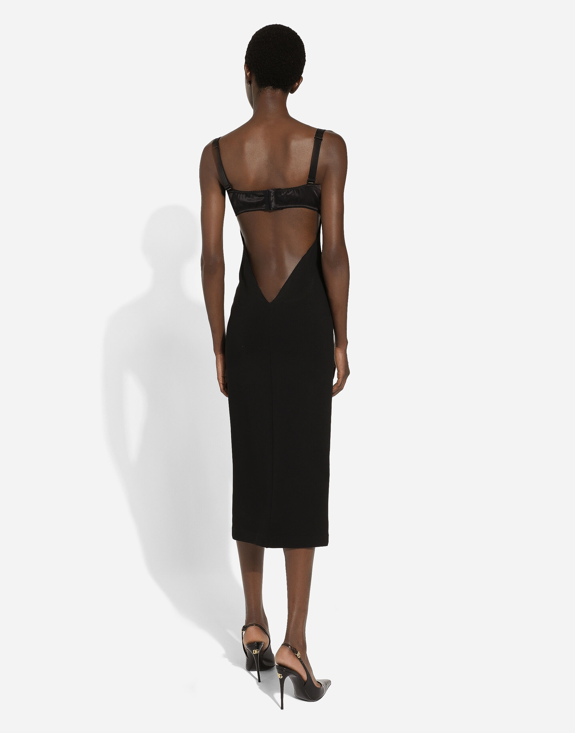 Dolce & Gabbana Jersey midi dress with corset-style bra top