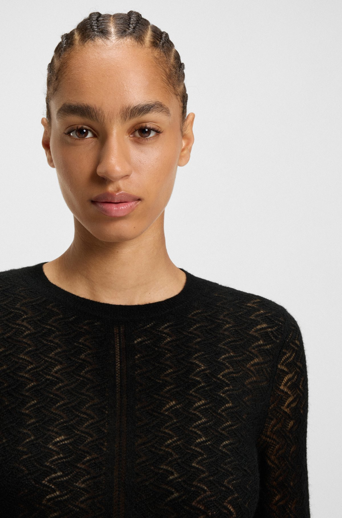 FINE-GAUGE SWEATER WITH KNITTED STRUCTURE - 5
