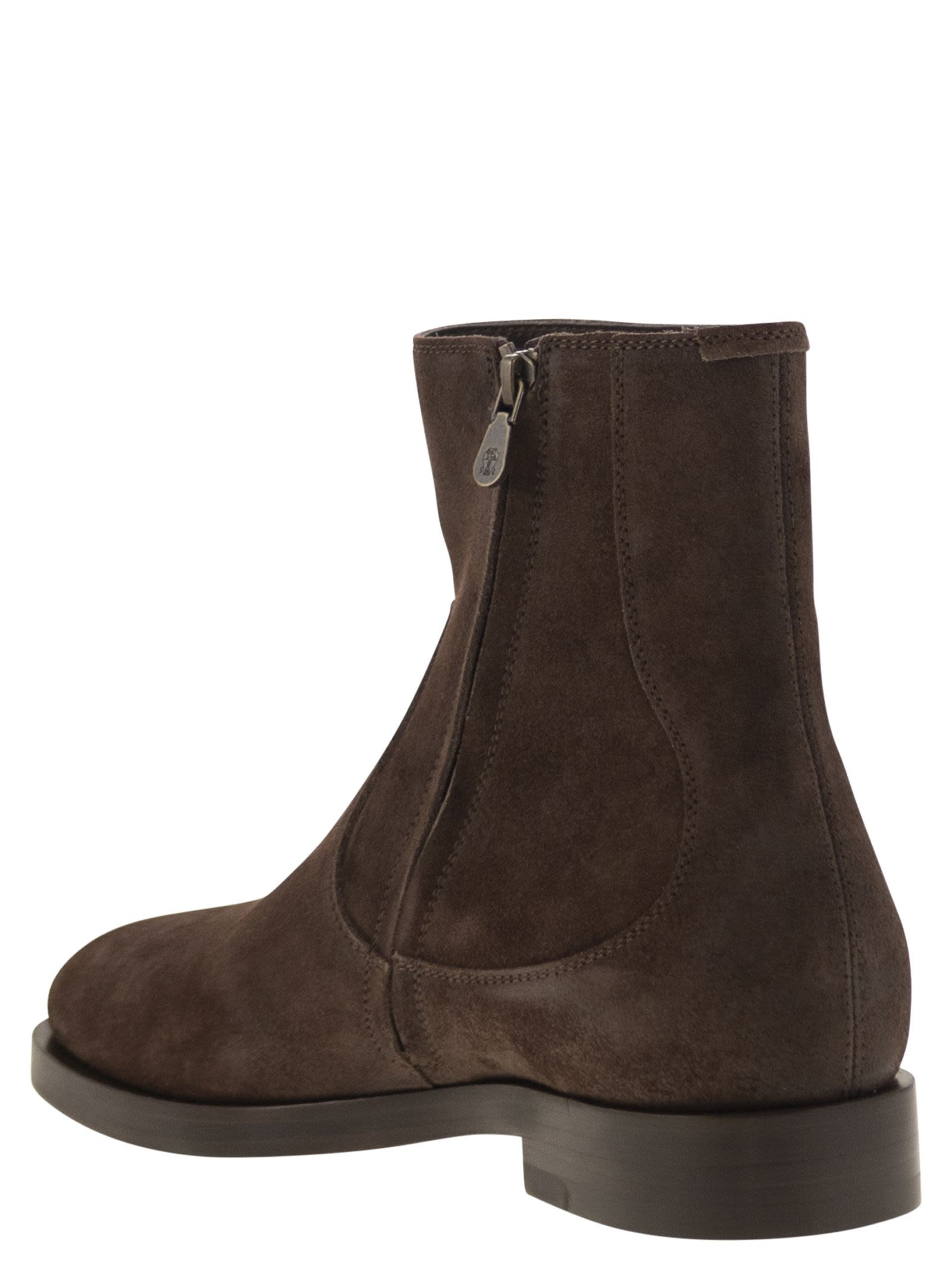 Brunello Cucinelli Men Chelsea Boot In Suede - 3