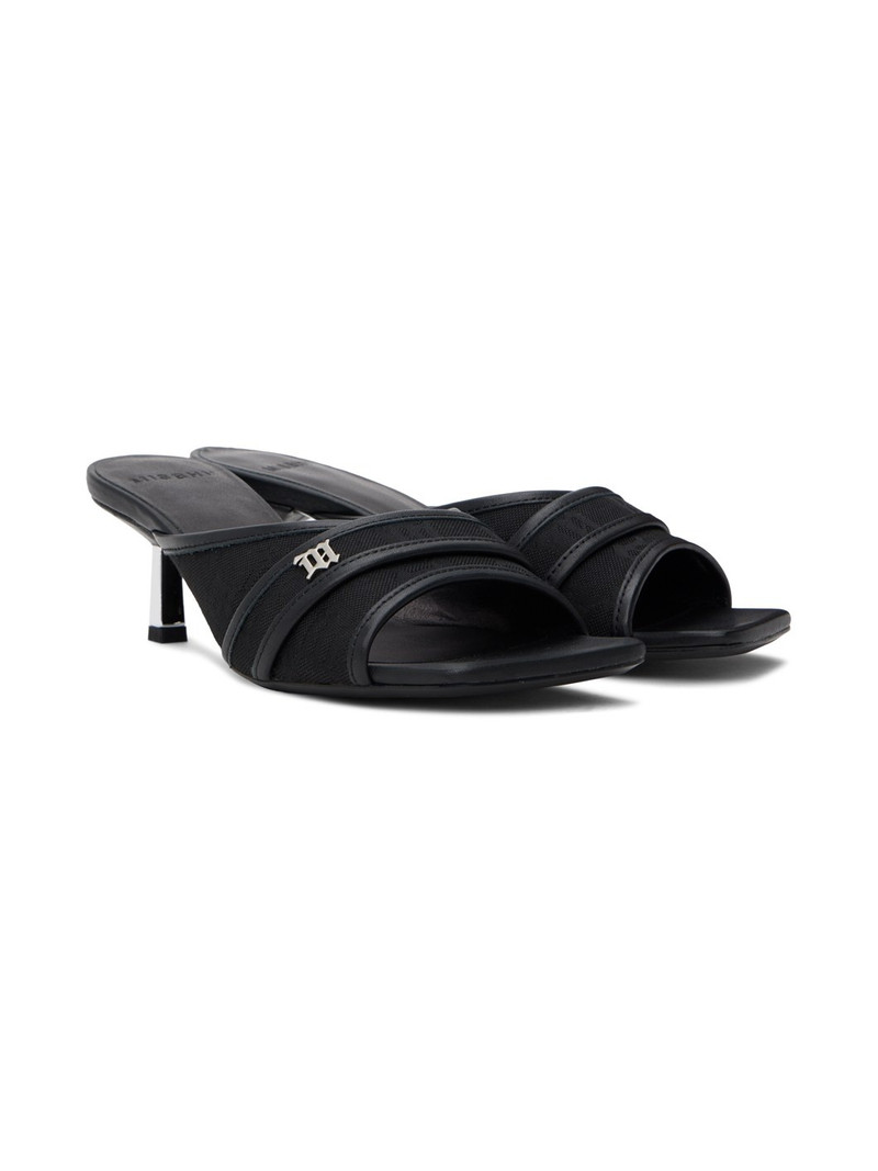 Black Sasha Slip On Heeled Sandals 4