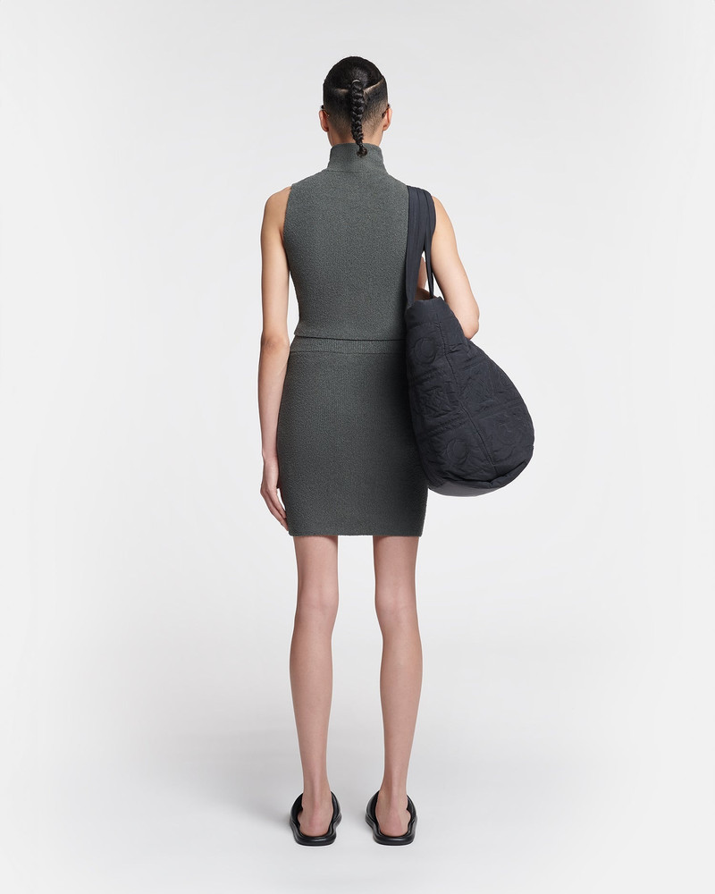 Zip-Up Terry-Knit Mini Skirt 3