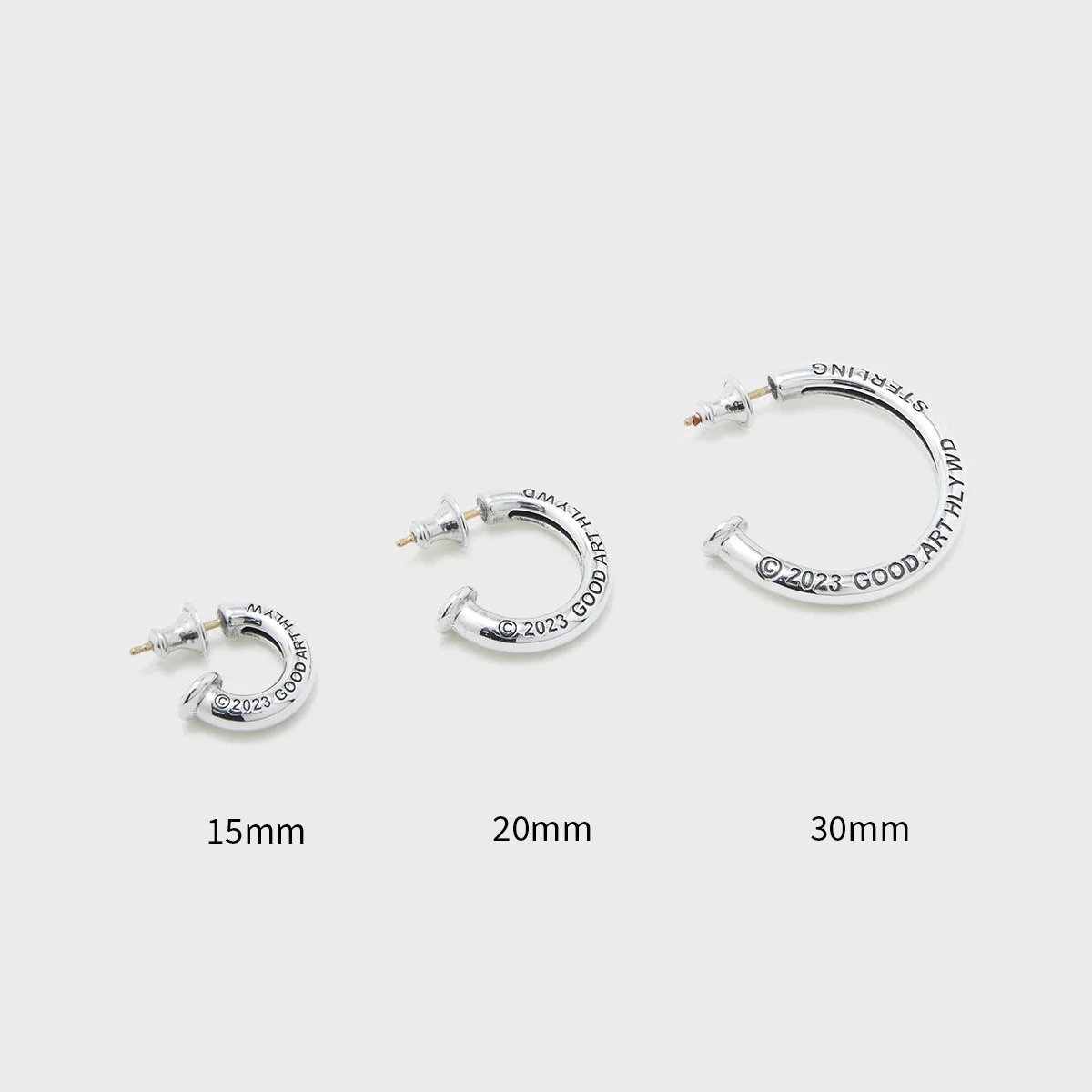 ES-NH GOOD ART HLYWD Nailhead Hoop Earring - Sterling Silver - 3