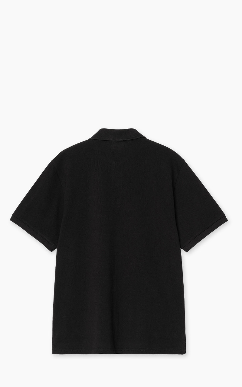 S/S CARHARTT SCRIPT POLO BLACK/WHITE - 3