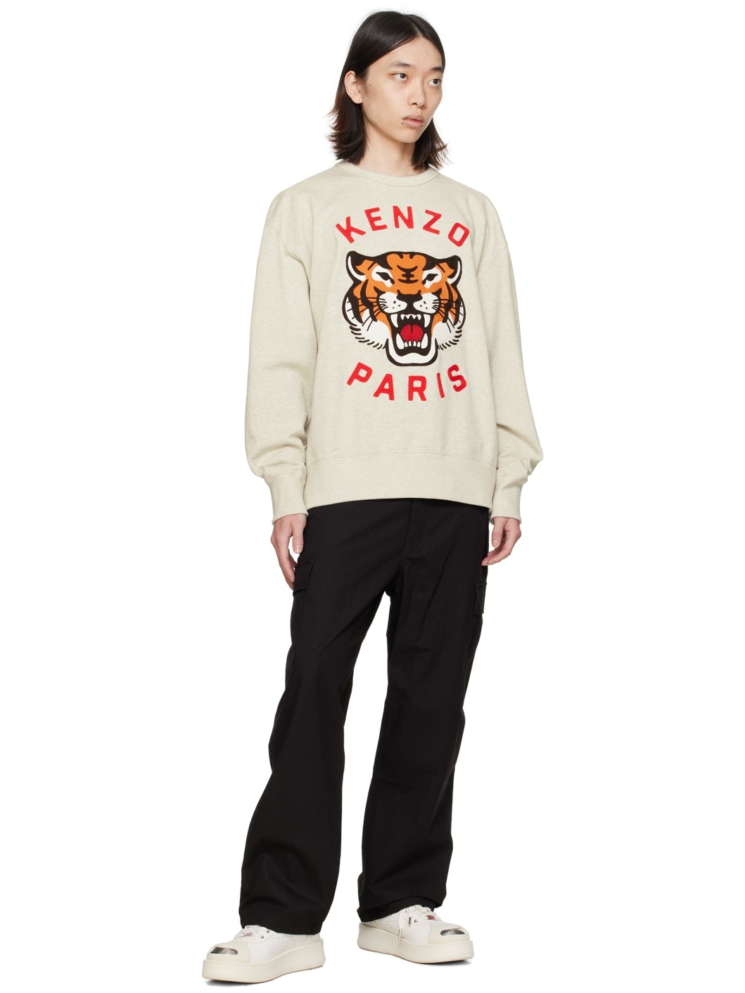 Gray Kenzo Paris Lucky Tiger Sweatshirt - 4
