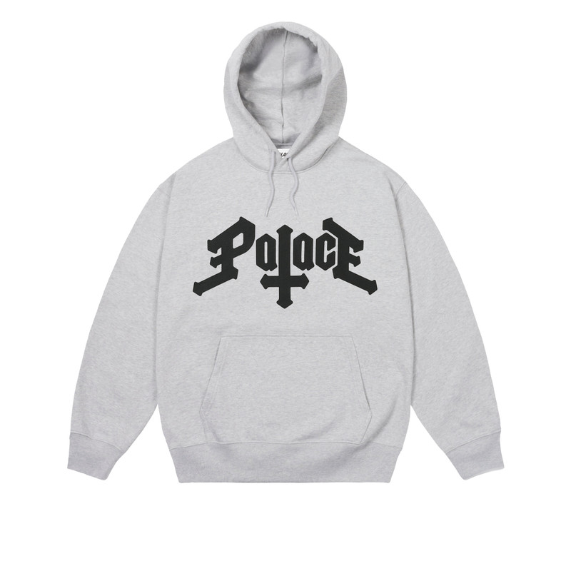 PALACE CROSS HOOD GREY MARL 1