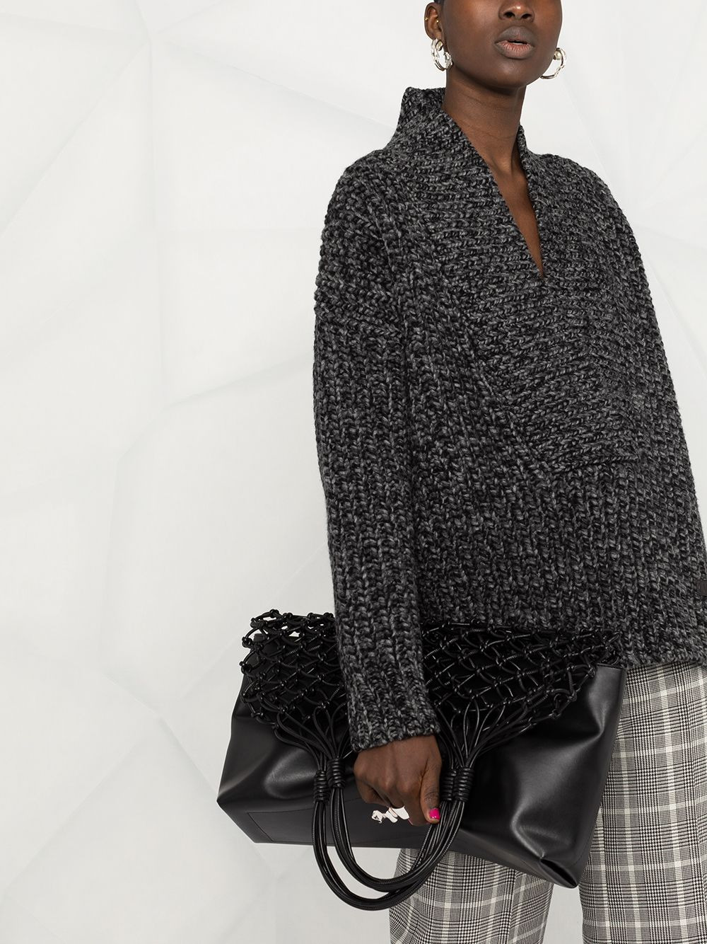 oversized mélange-knit jumper - 5