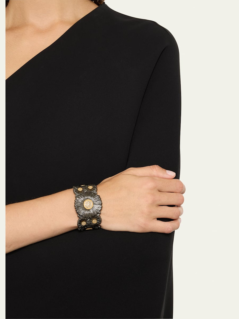 Buccellati Silver and 18K Gold Daisy Blossoms Bracelet with Diamonds outlook