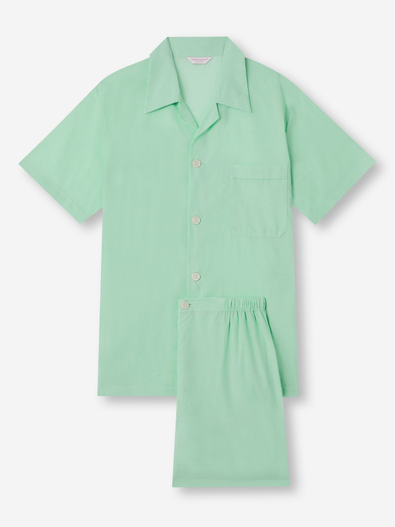 Men's Short Pajamas Amalfi 1 Cotton Batiste Mint - 1