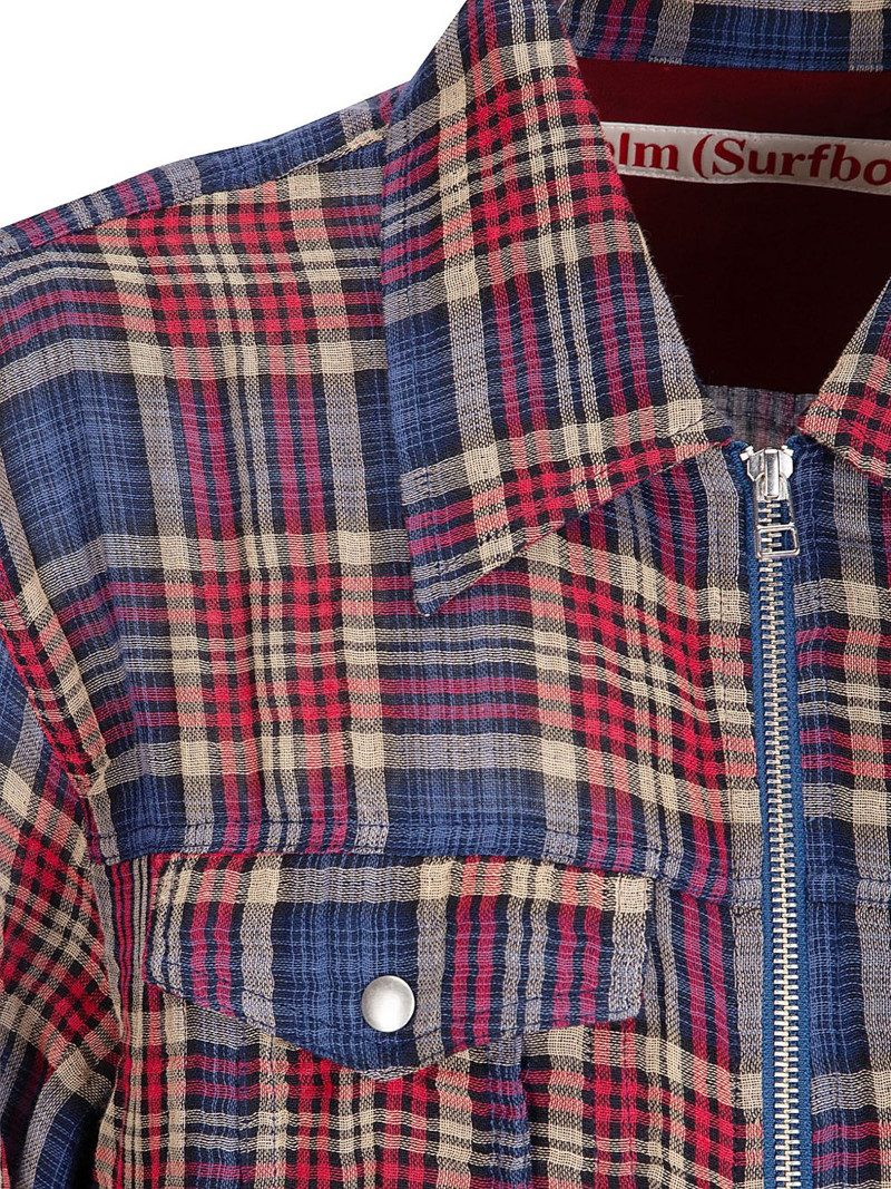 zipped checked shirt jacket 3