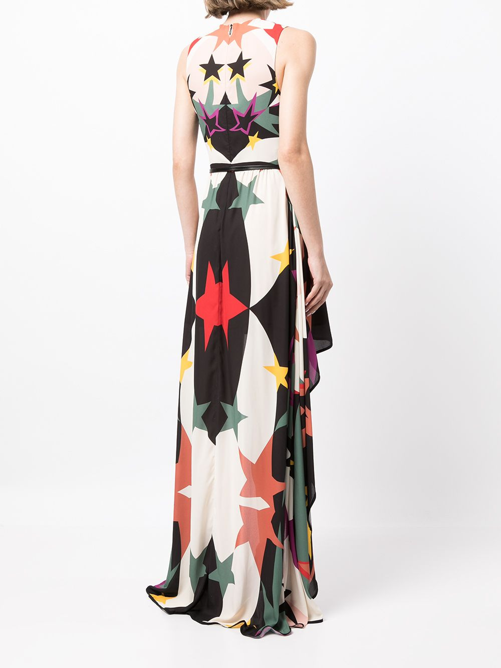 star-print high-low hem dress - 4