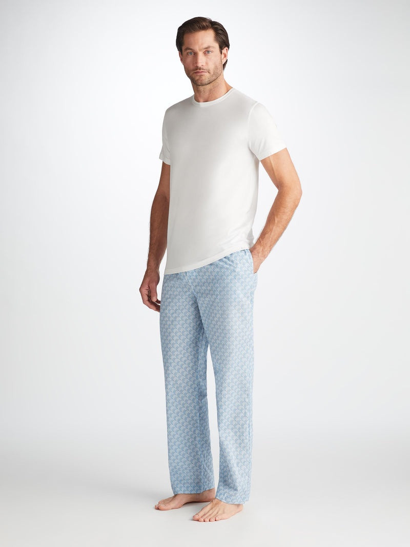 Men's Lounge Pants Ledbury 72 Cotton Batiste Blue 3