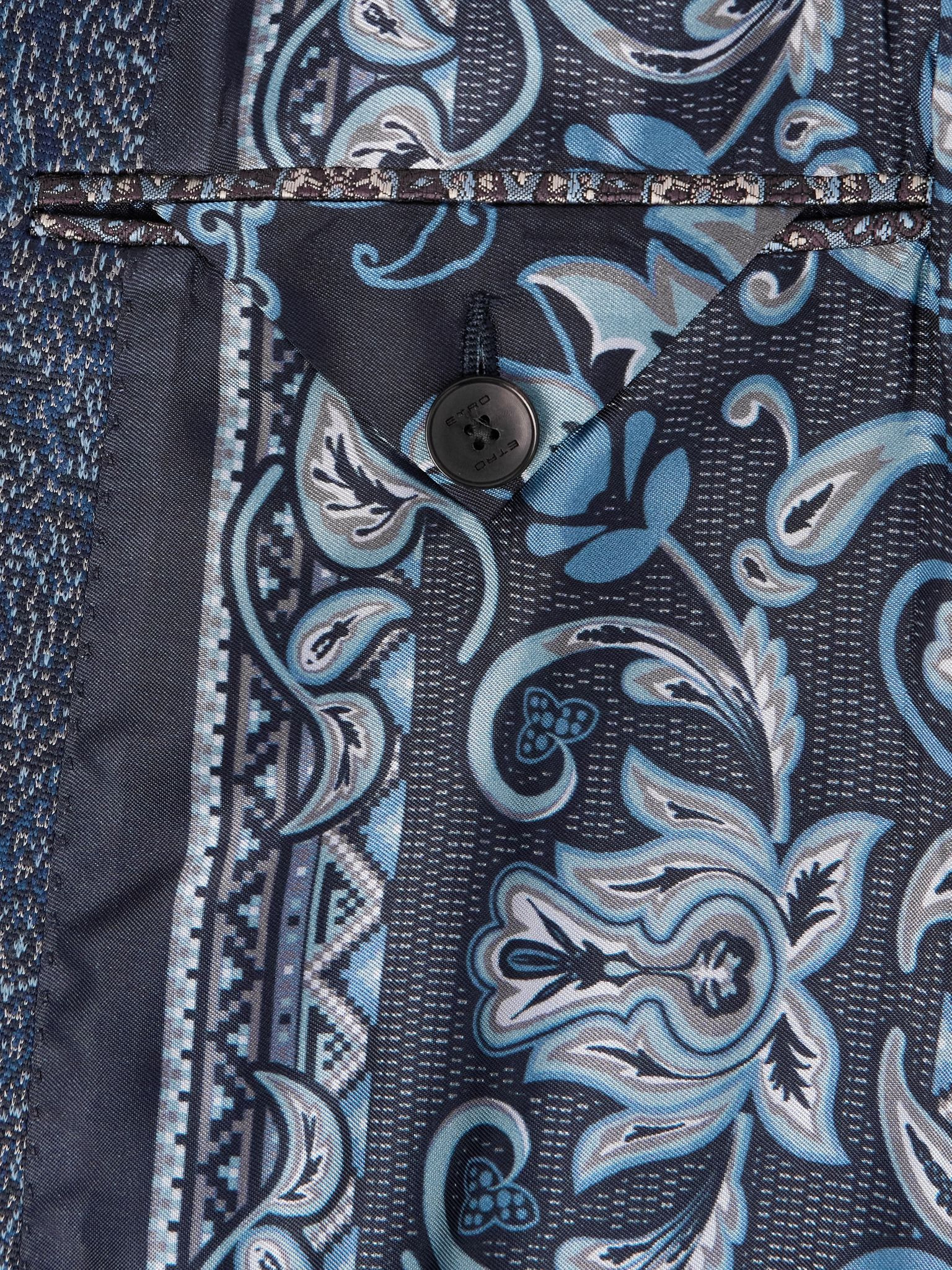 Roma Slim-Fit Jacquard Blazer Blue - 5