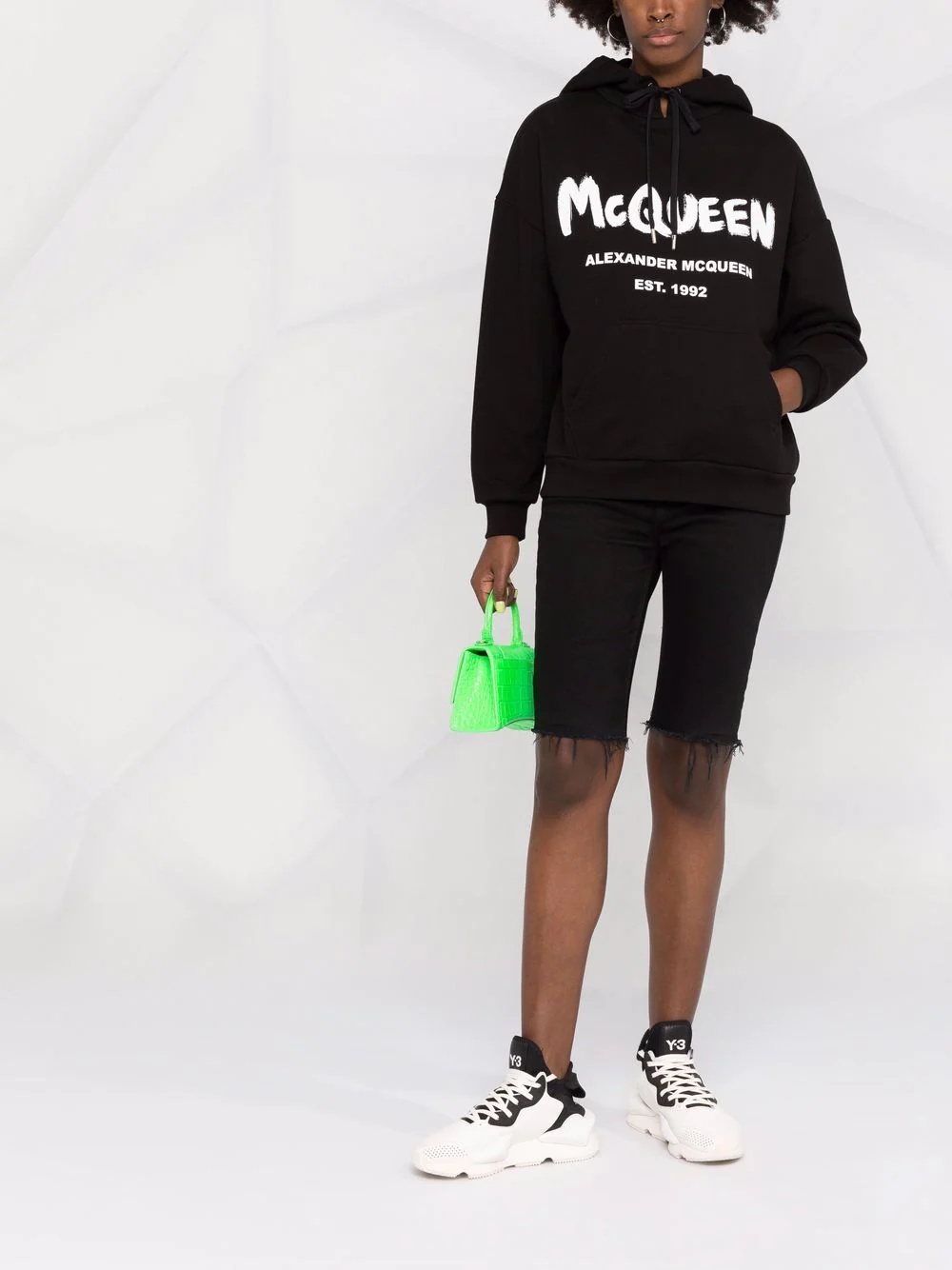 logo-print cotton hoodie - 2