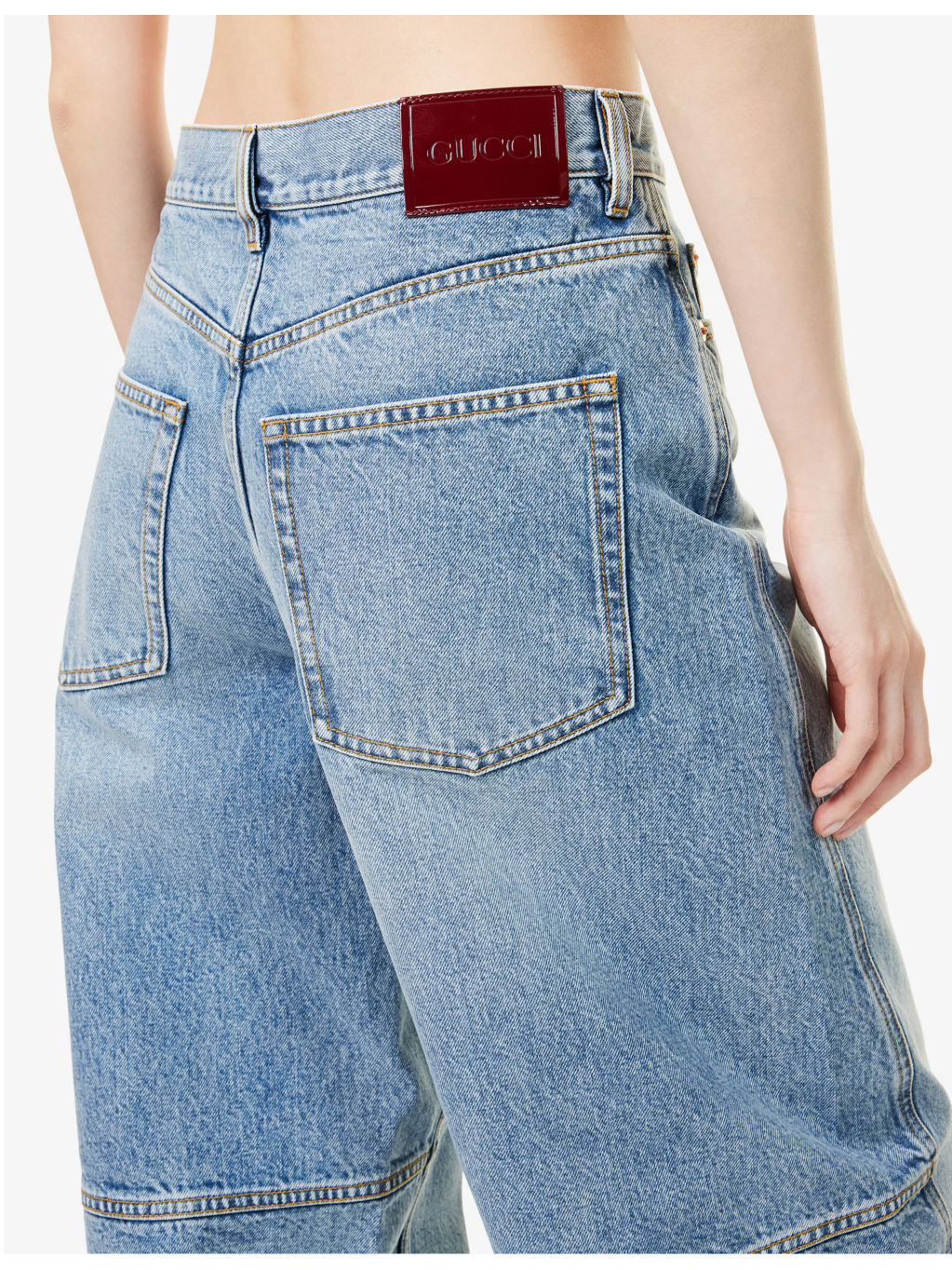 Wide-Leg Mid-Wash Denim Jeans - 5