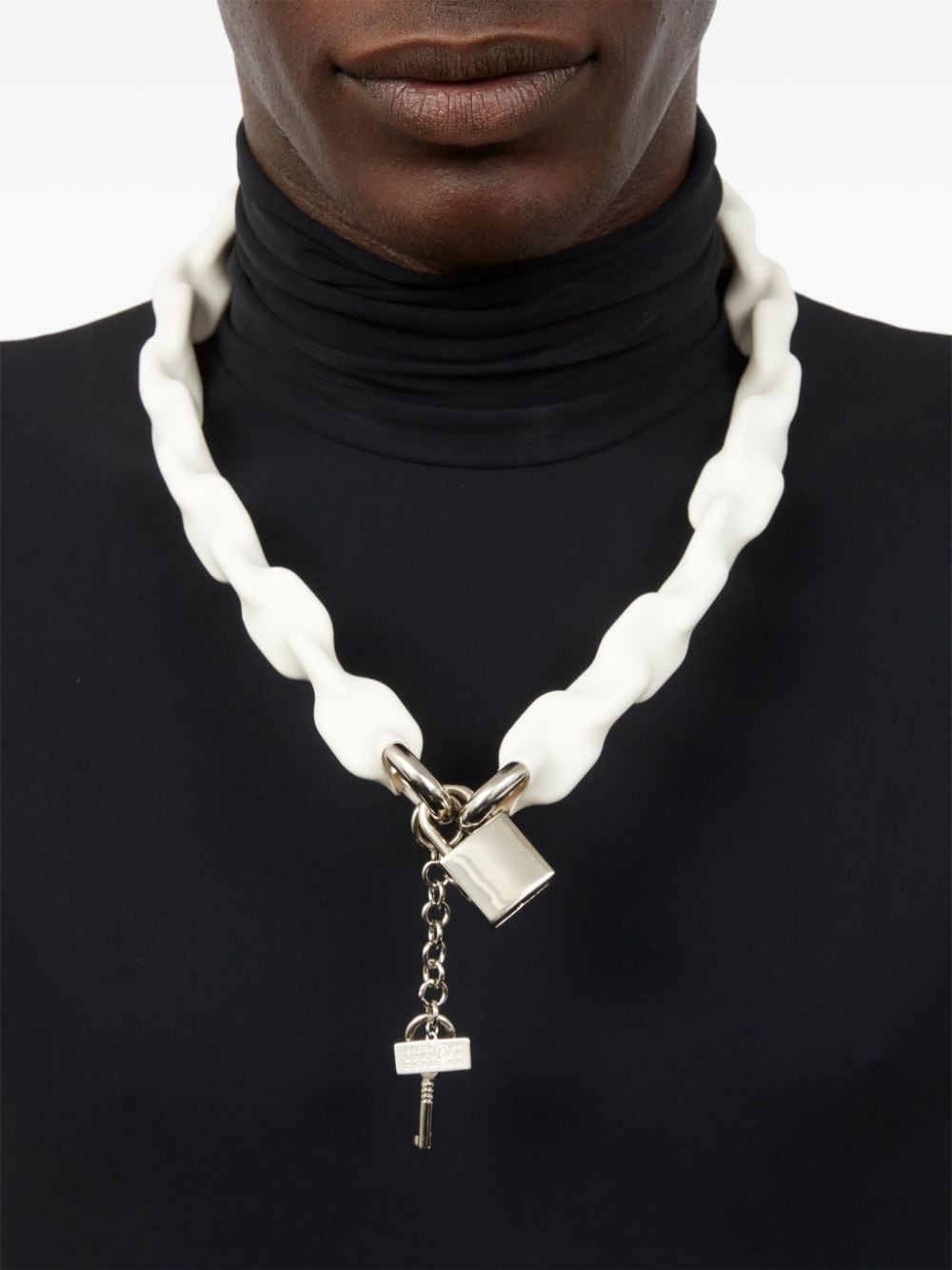 padlock chain-link necklace - 3