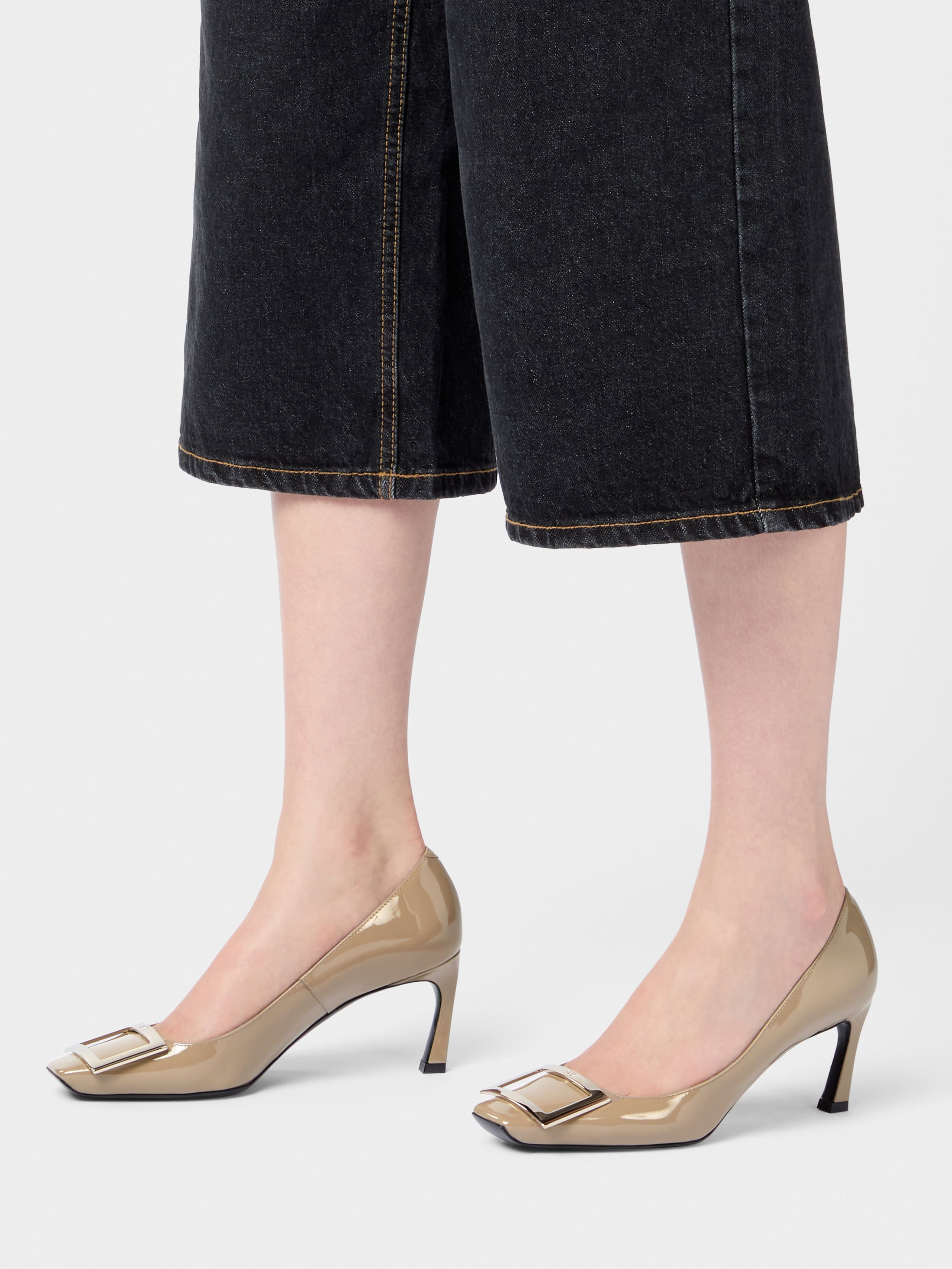 Trompette Metal Buckle Pumps in Patent Leather - 10
