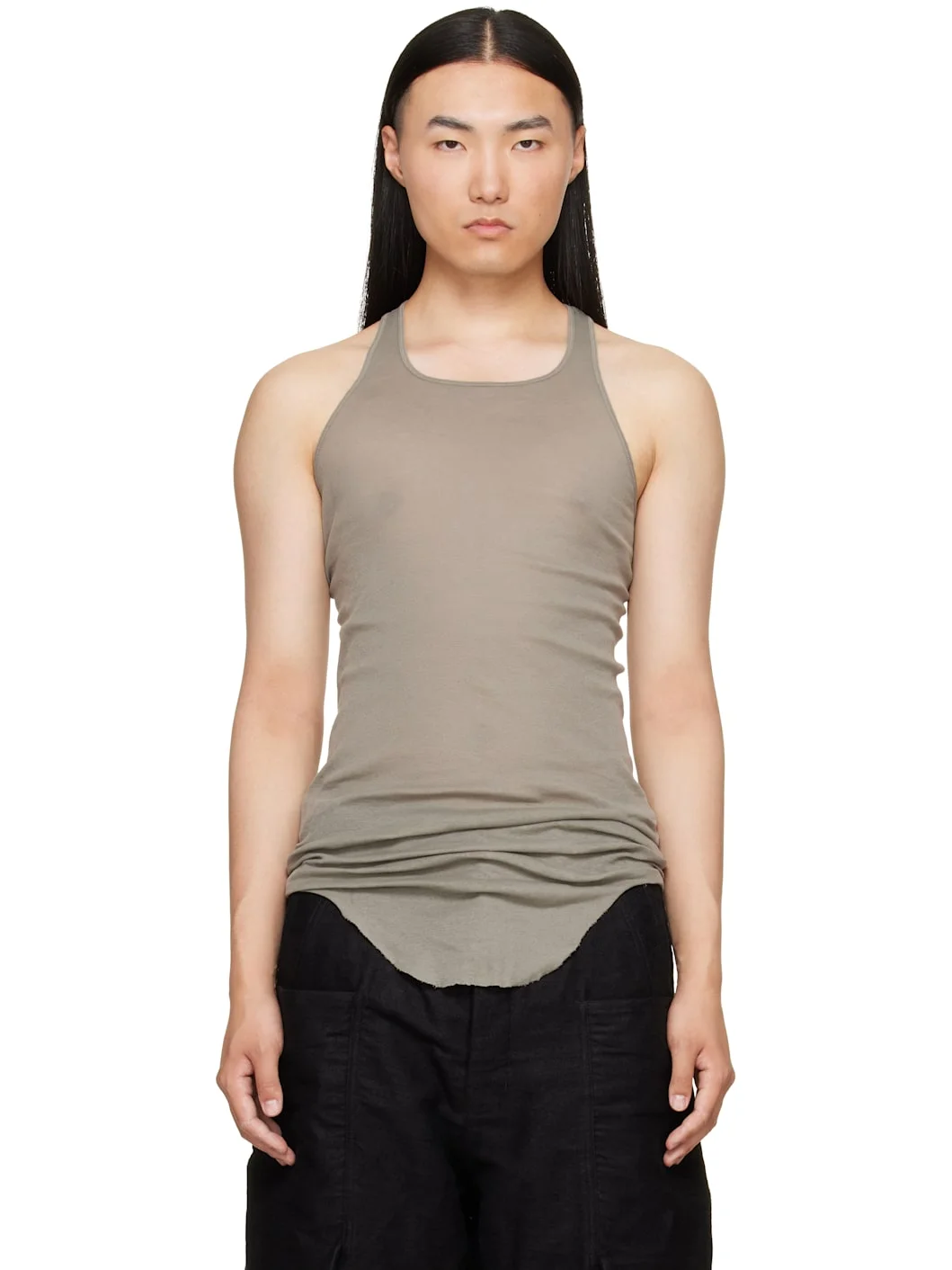 Taupe Tower Basic Rib Tank Top - 1