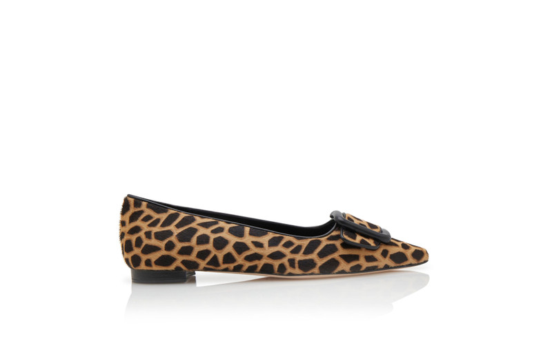 Brown and Black Calf Hair Animal Print Flats 1