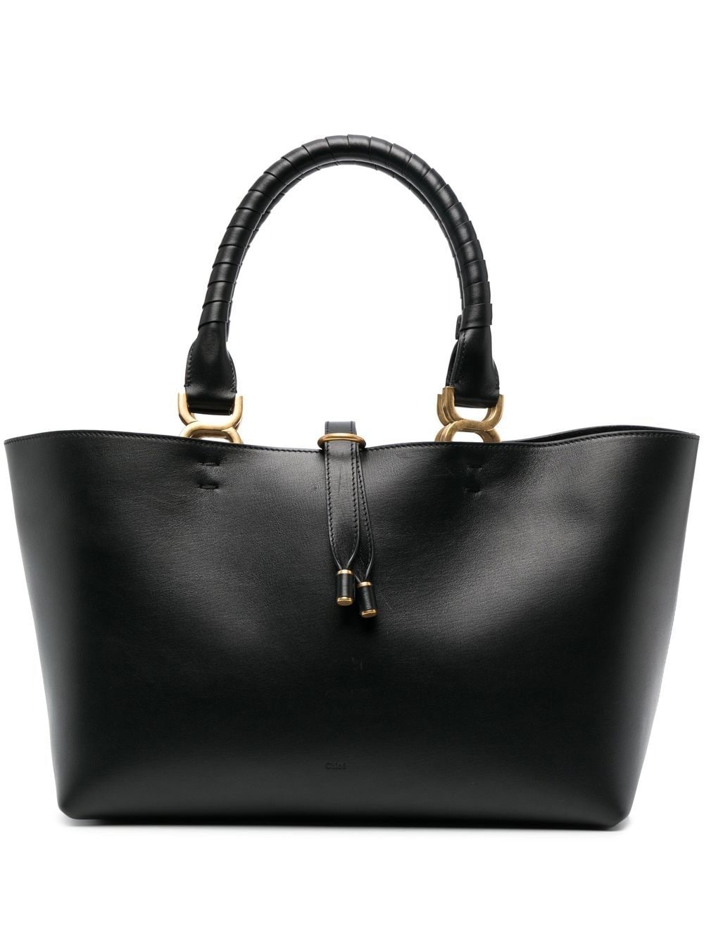 rolled-handles leather tote bag - 1