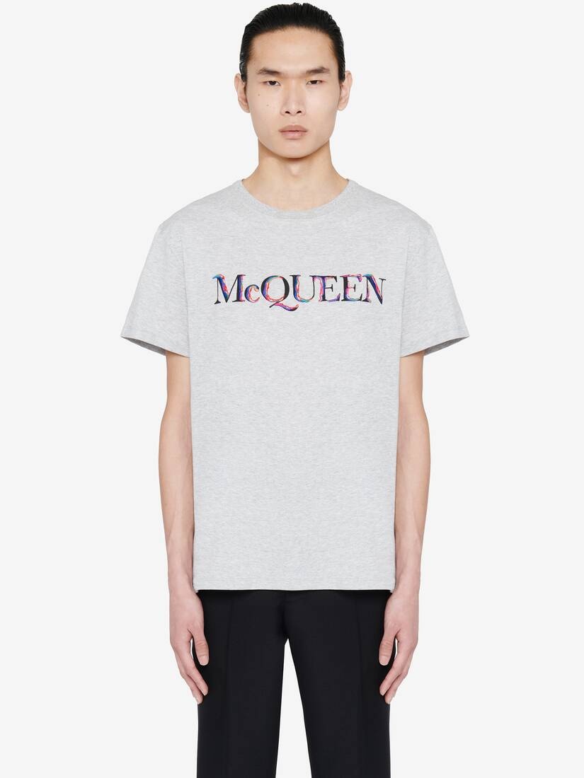 Men's Logo T-shirt in Pale Grey - 5