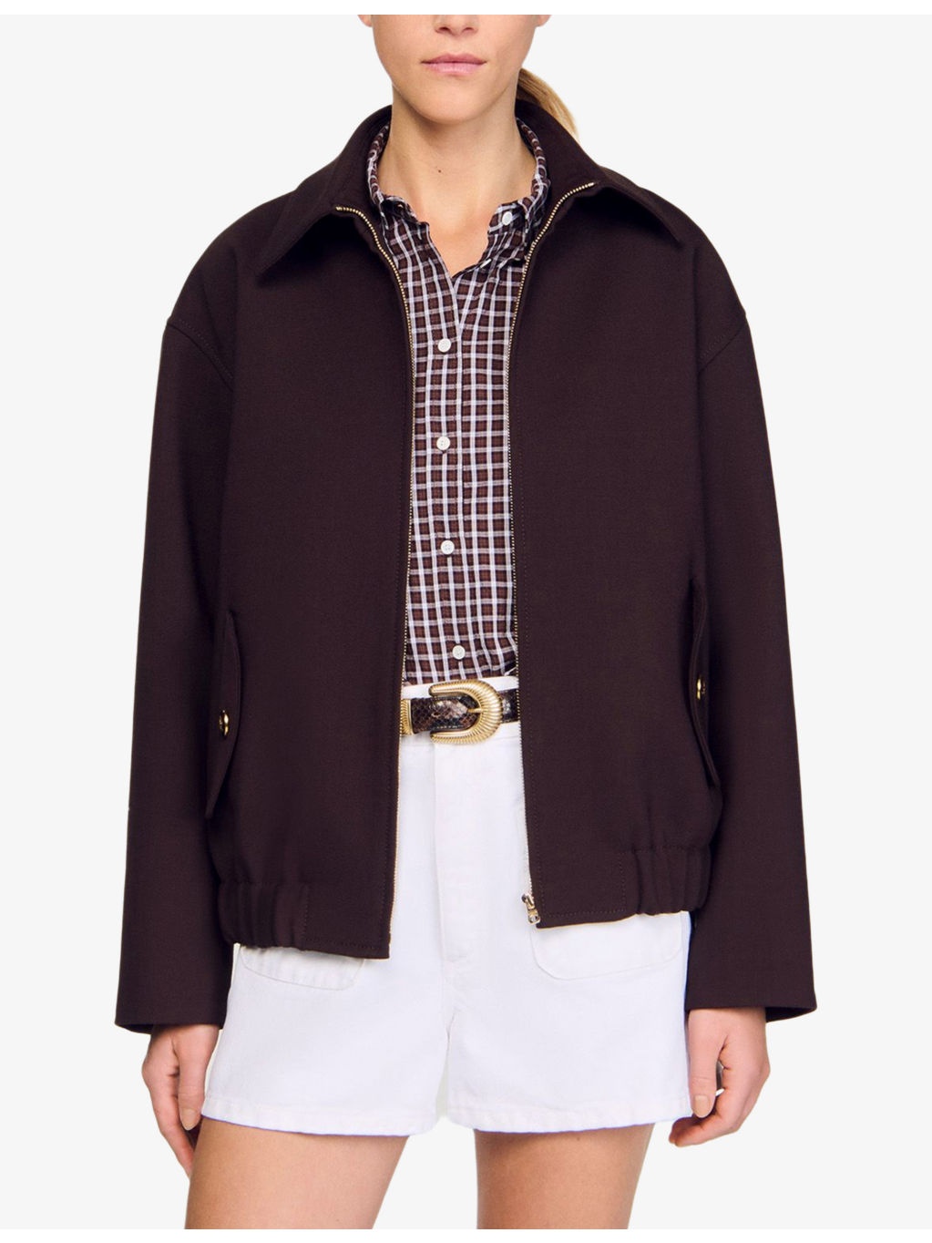 Oversized Zip-Up Woven Jacket - 3