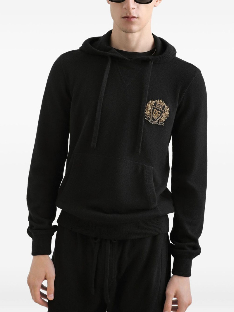 logo-appliqué cashmere hoodie 4