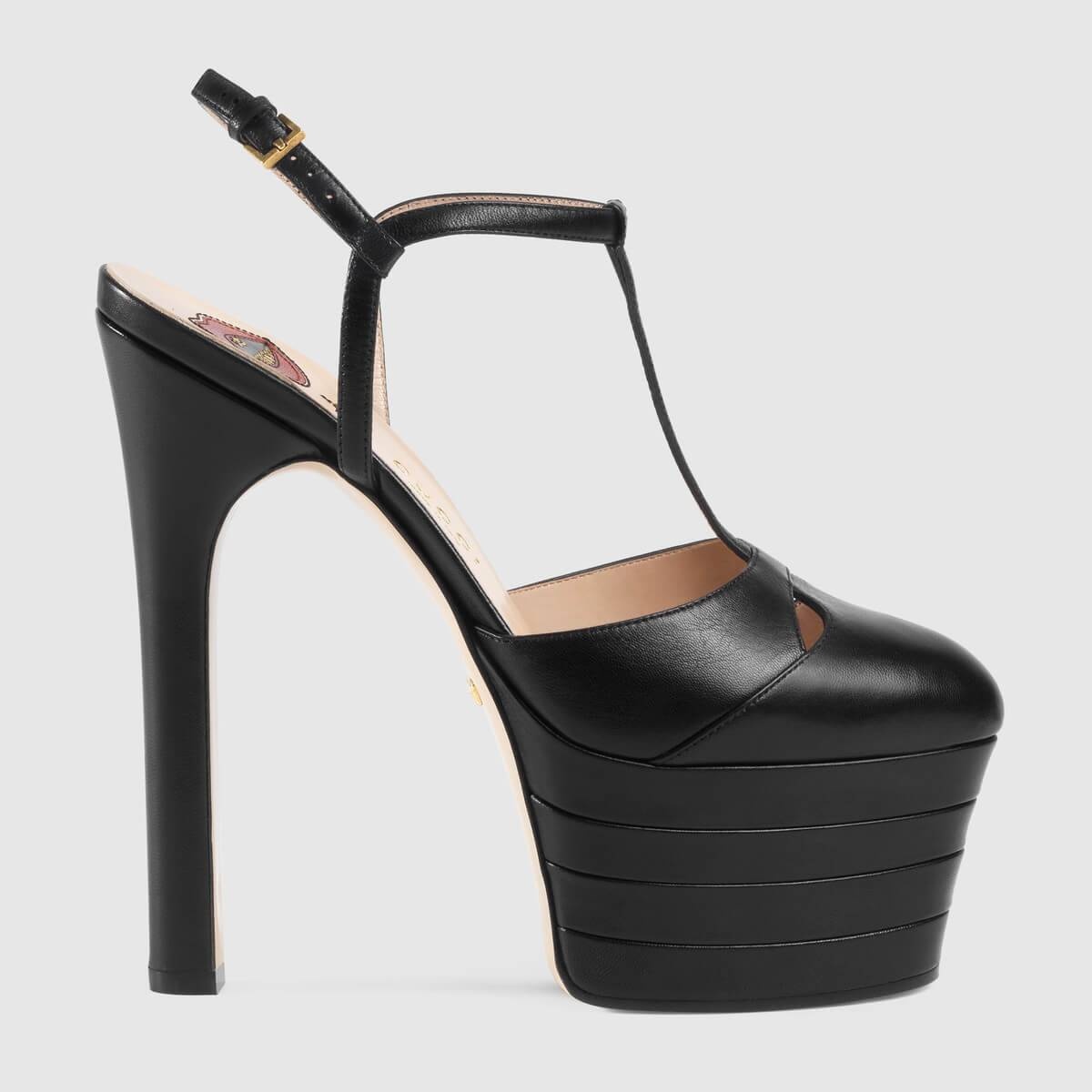 Leather platform pump - 1