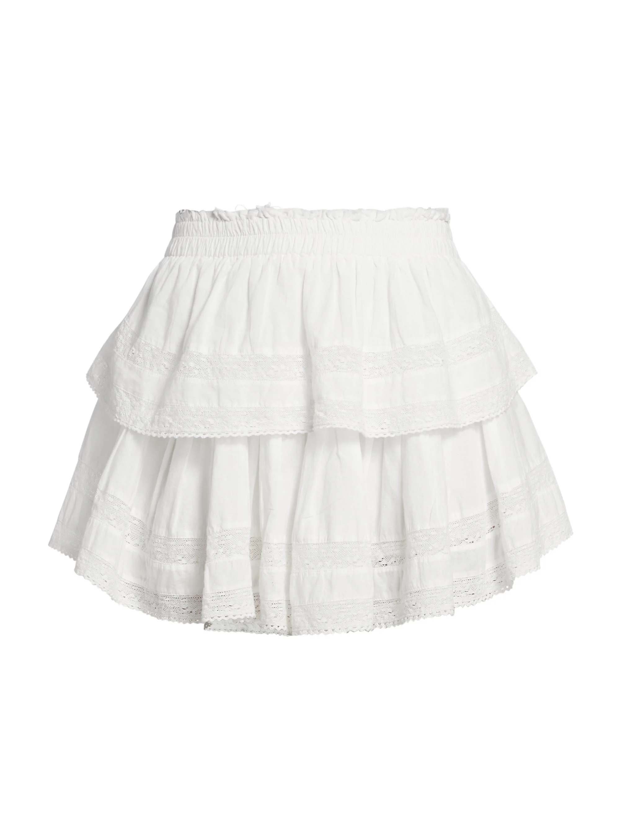 Women's Tiered Ruffle Mini Skirt - Antique White - 1