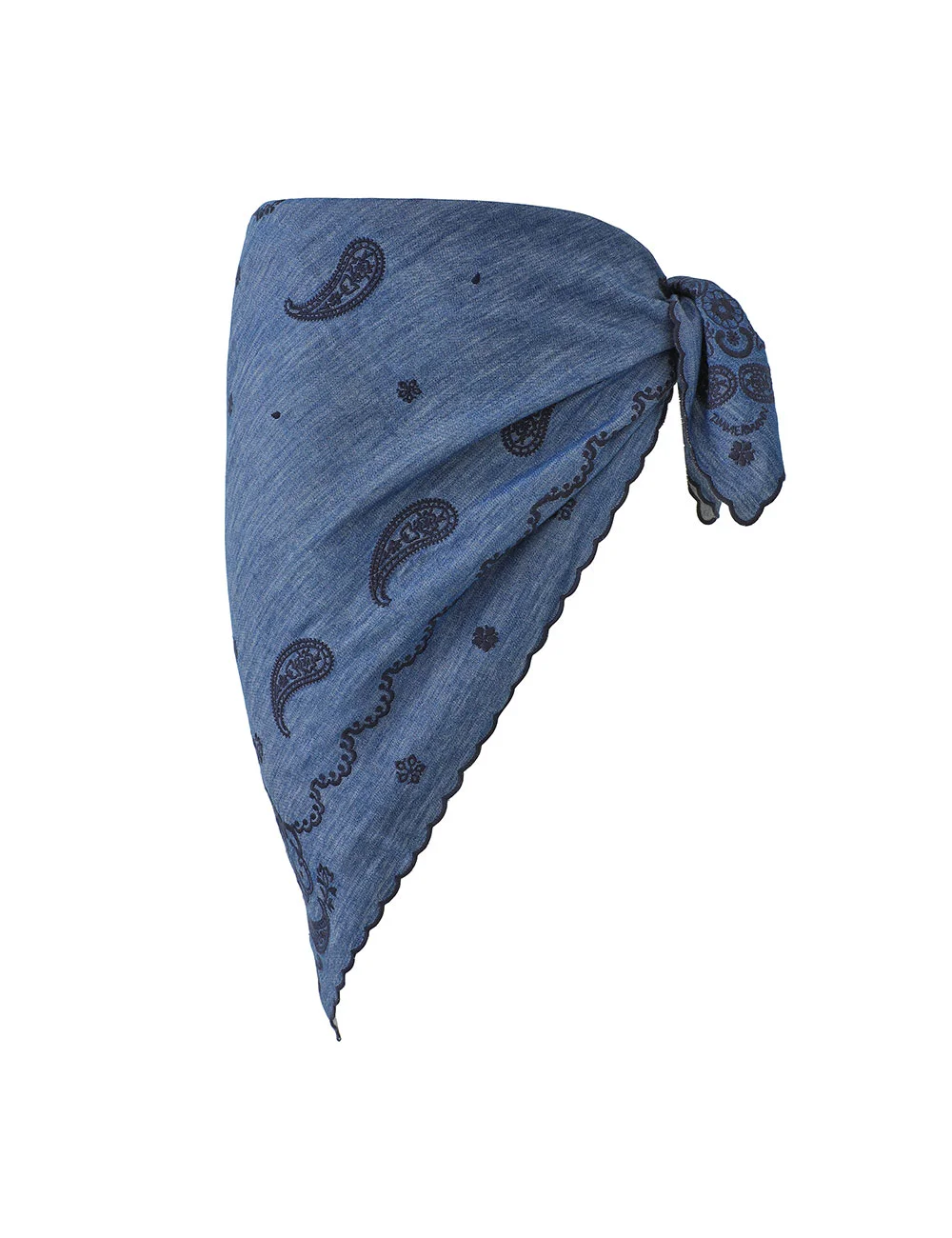 EMBROIDERED DENIM PAREO - 1