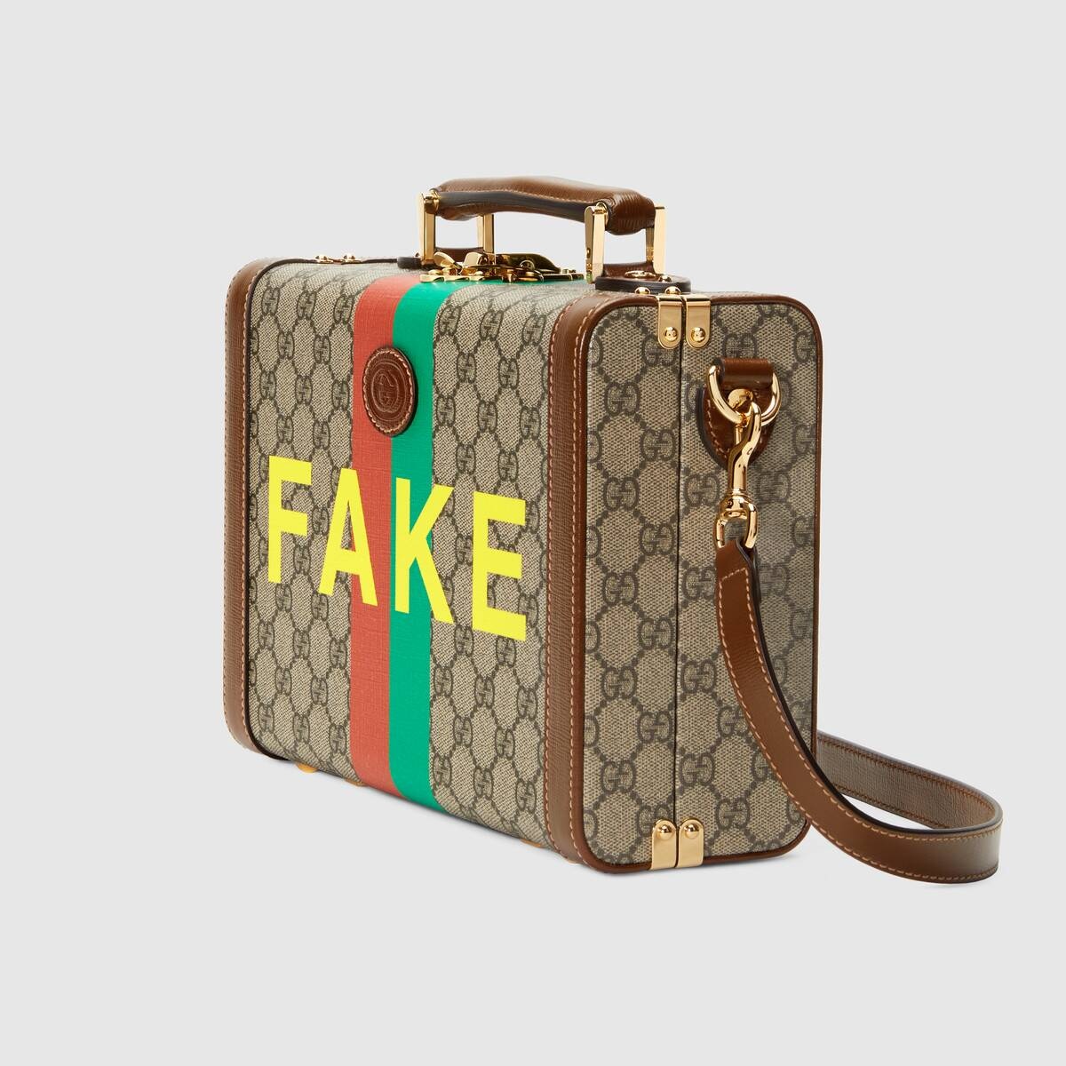 'Fake/Not' print beauty case - 2