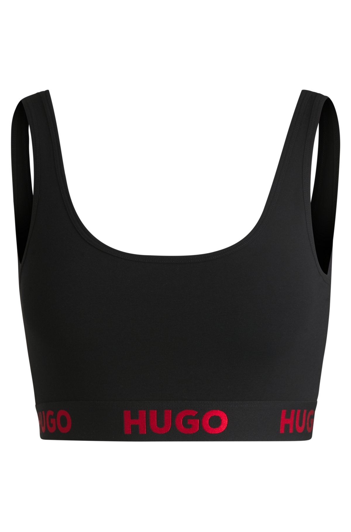 STRETCH-COTTON BRALETTE WITH LOGO BAND - 1