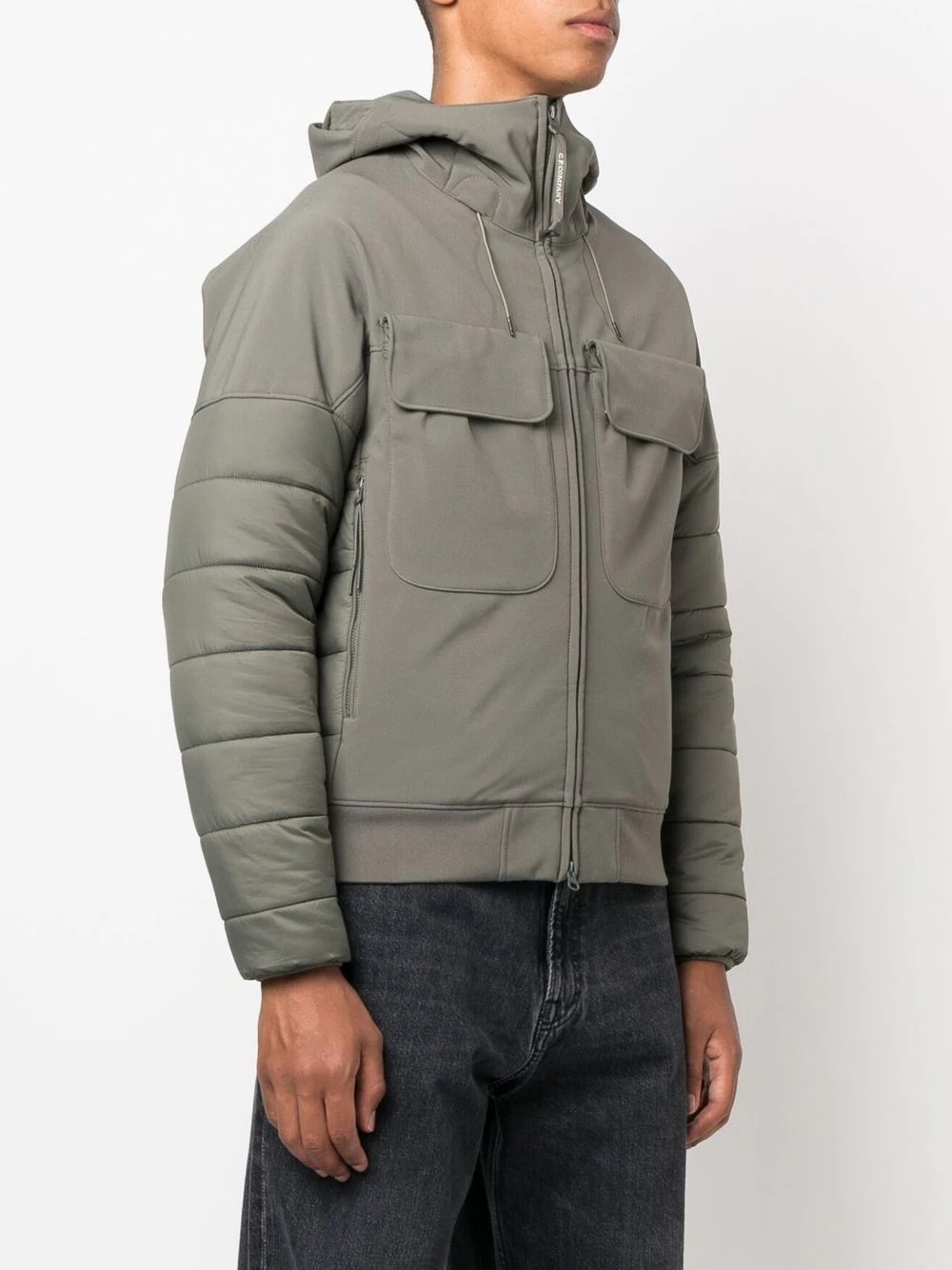 padded zipped-up hooded jacket - 3