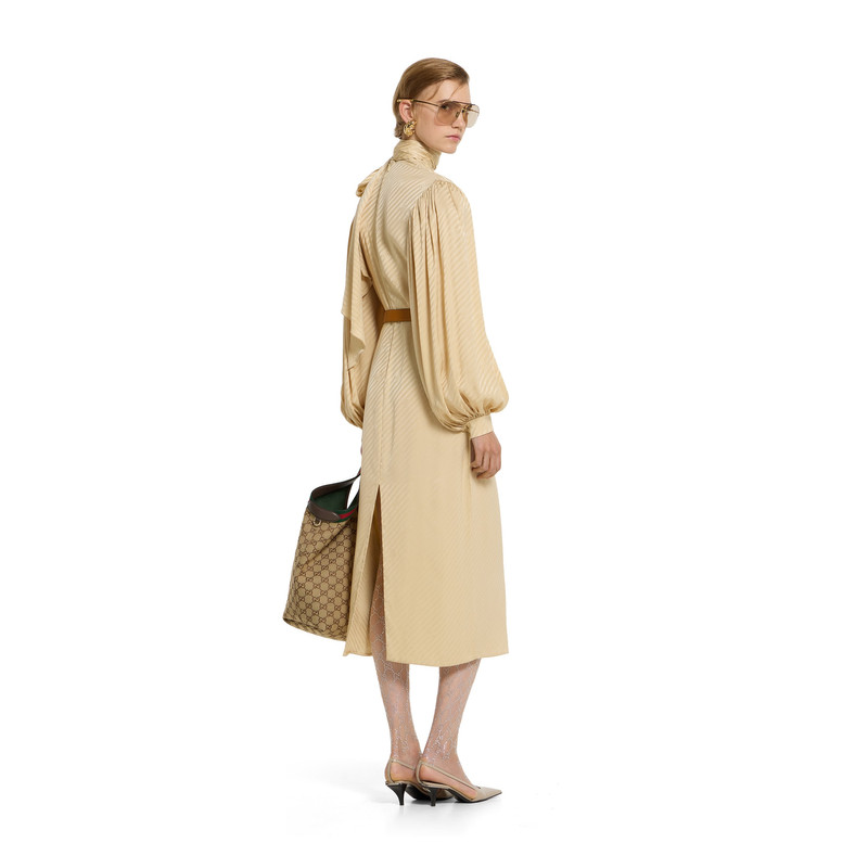 Diagonal GG silk jacquard dress 4