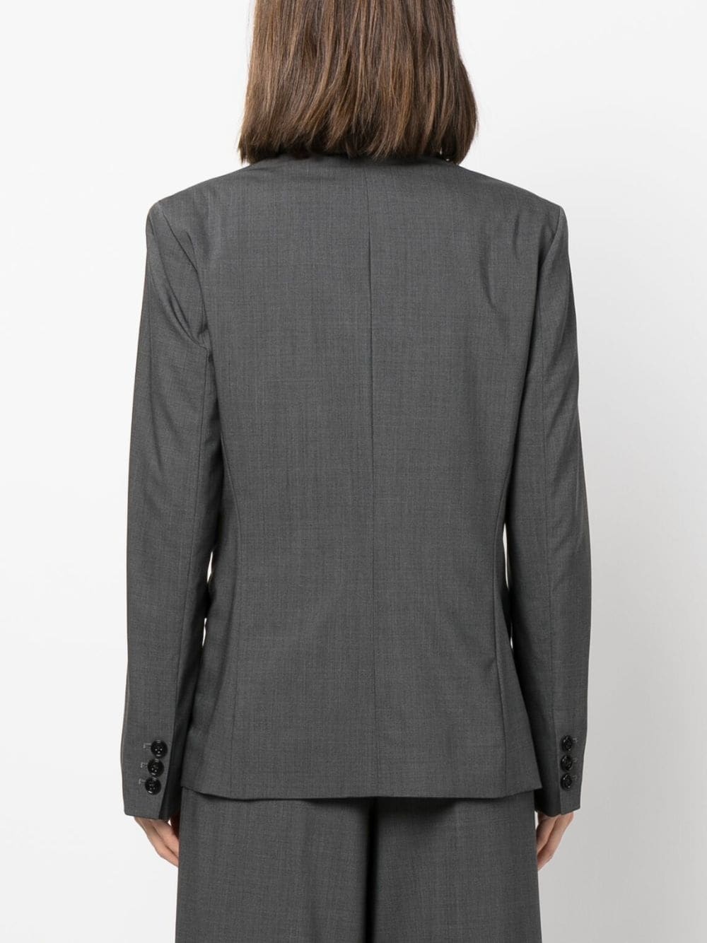 double-breasted virgin wool-blend blazer - 4