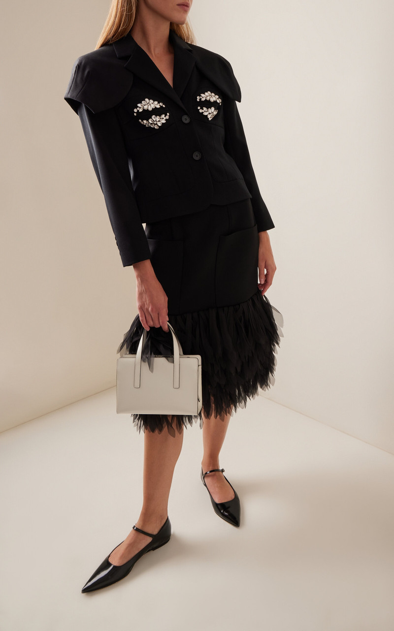 Embellished Wool-Blend Blazer black 3