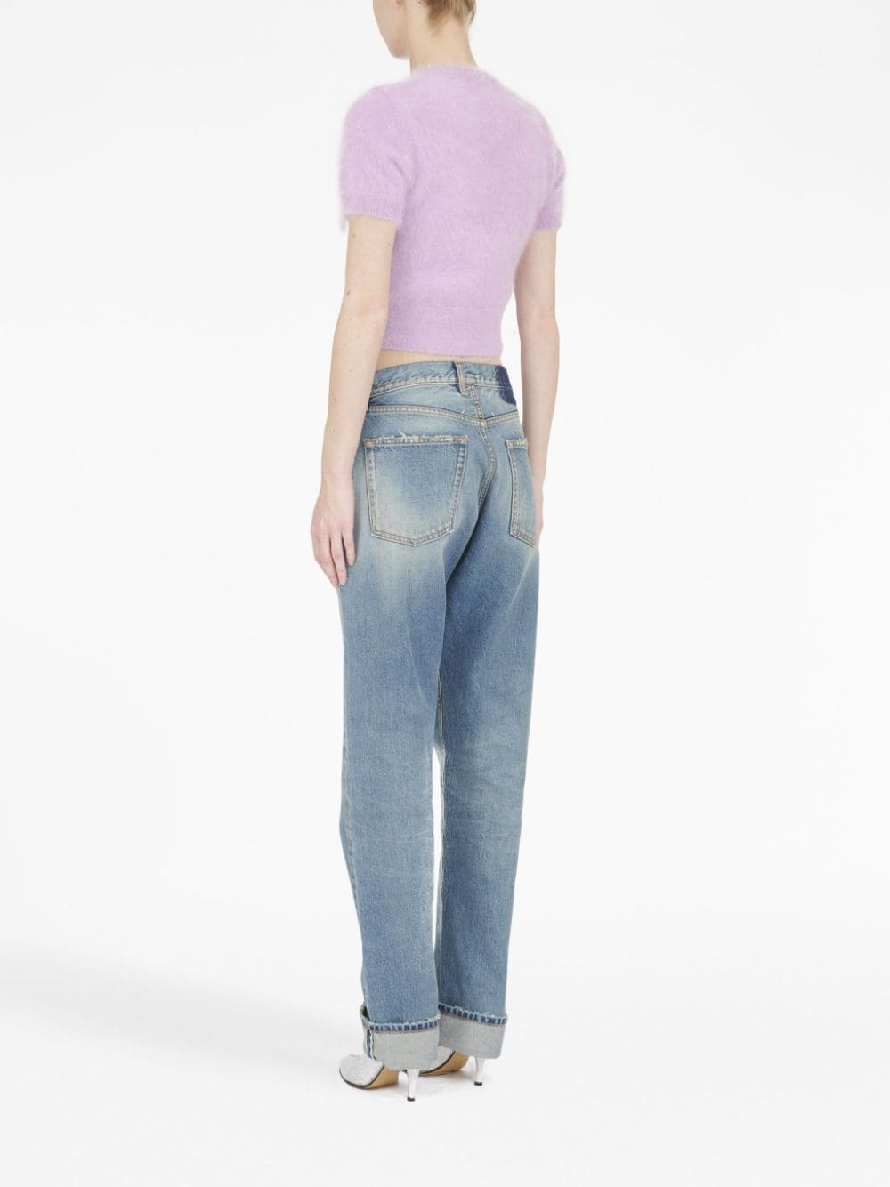 brushed short-sleeved knitted top - 5