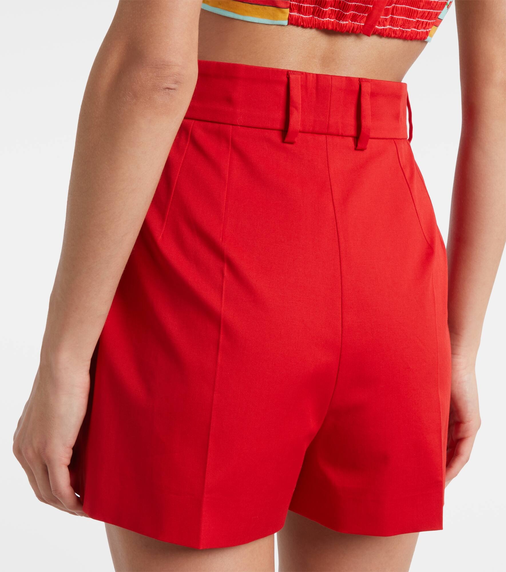 High-rise cotton-blend shorts - 5