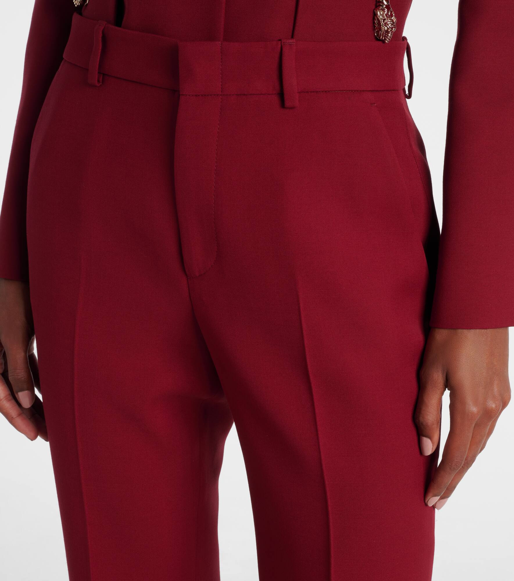Silk and wool straight pants - 4