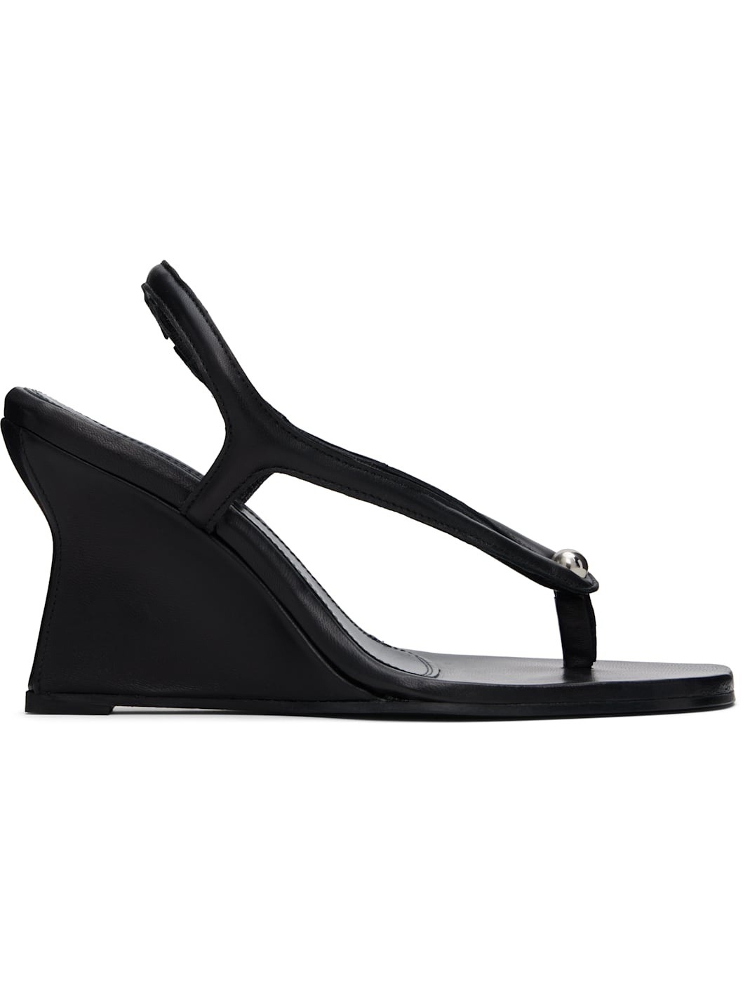 Black Valentina Wedge Heeled Sandals - 1