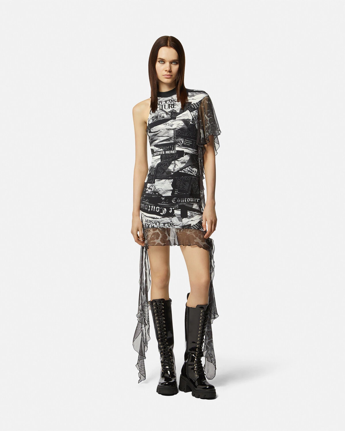 Magazine Print Mini Dress - 2