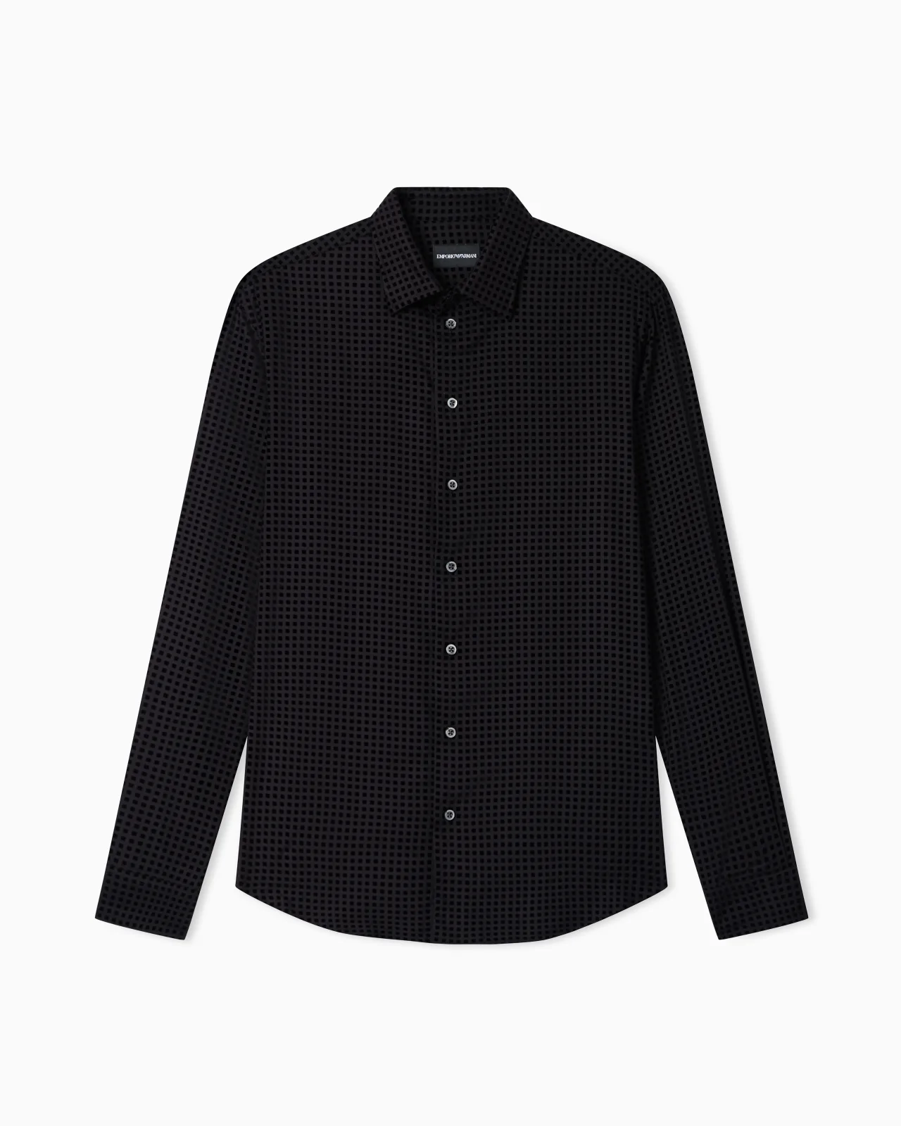 MICRO-CHECK FLOCKED VISCOSE SHIRT - 1