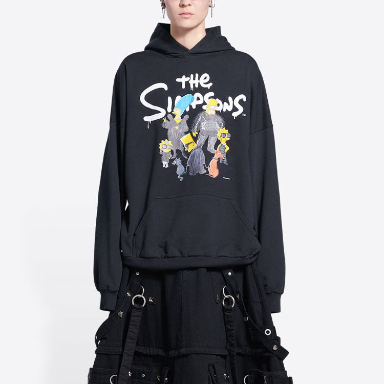 Balenciaga x THE SIMPSONS Cotton Hoodie Wide Fit 'Black' 675003TLVG81000 - 4
