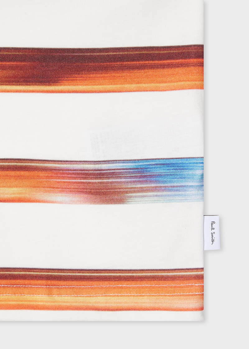 Paul Smith White 'Digital Stripe' T-Shirt outlook