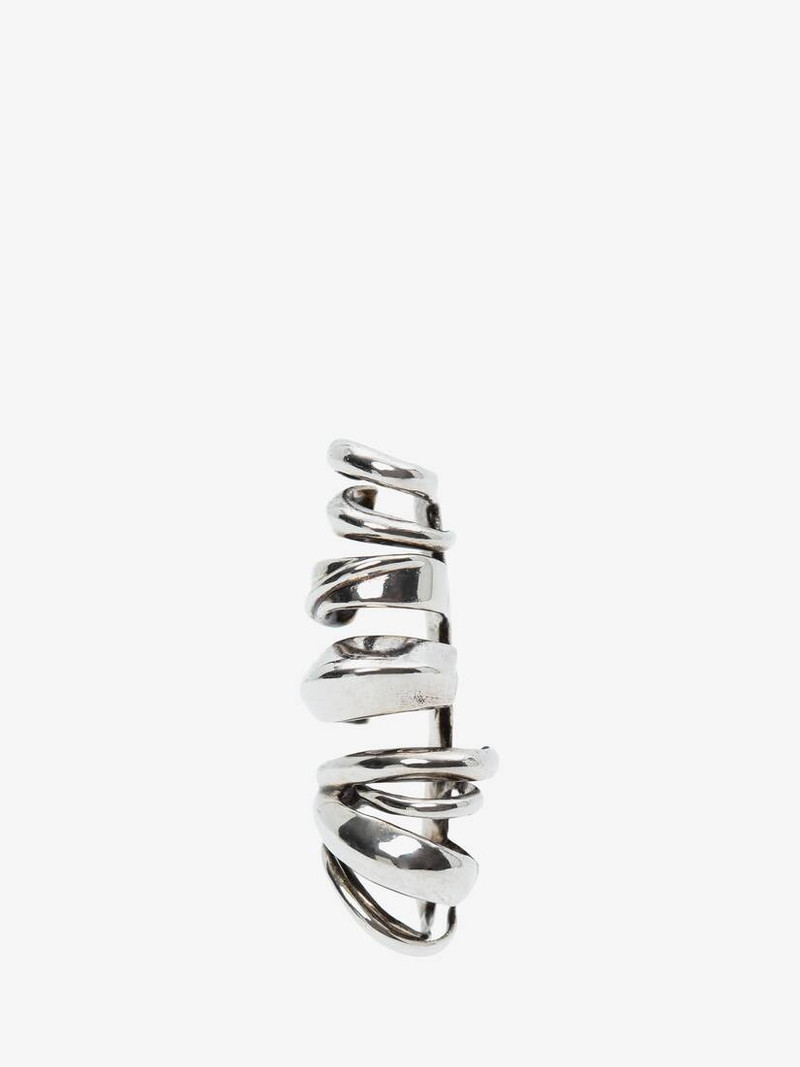 Alexander McQueen Multi Hoop Ear Cuff in Antique Silver outlook