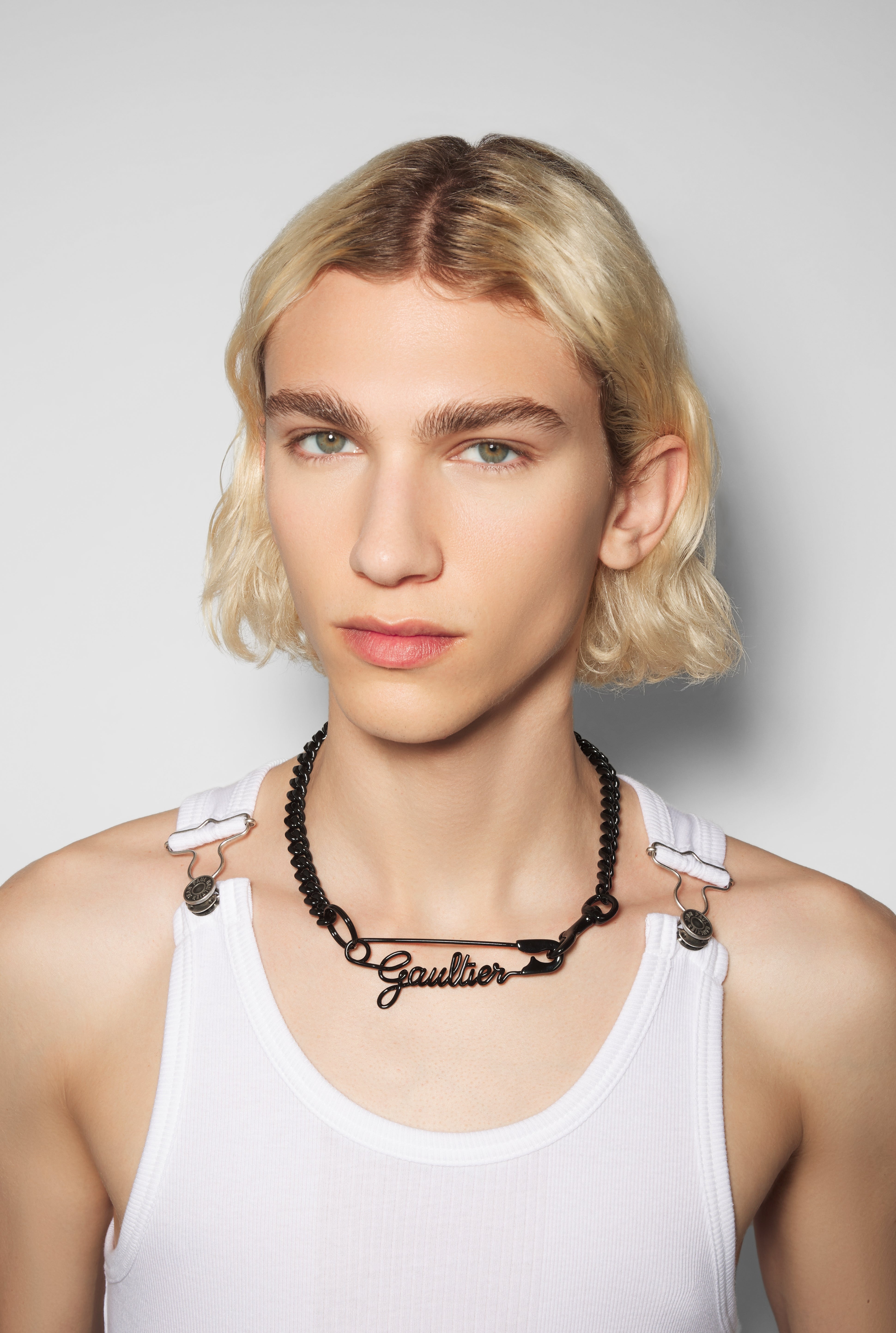 THE BLACK GAULTIER SAFETY PIN NECKLACE - 3
