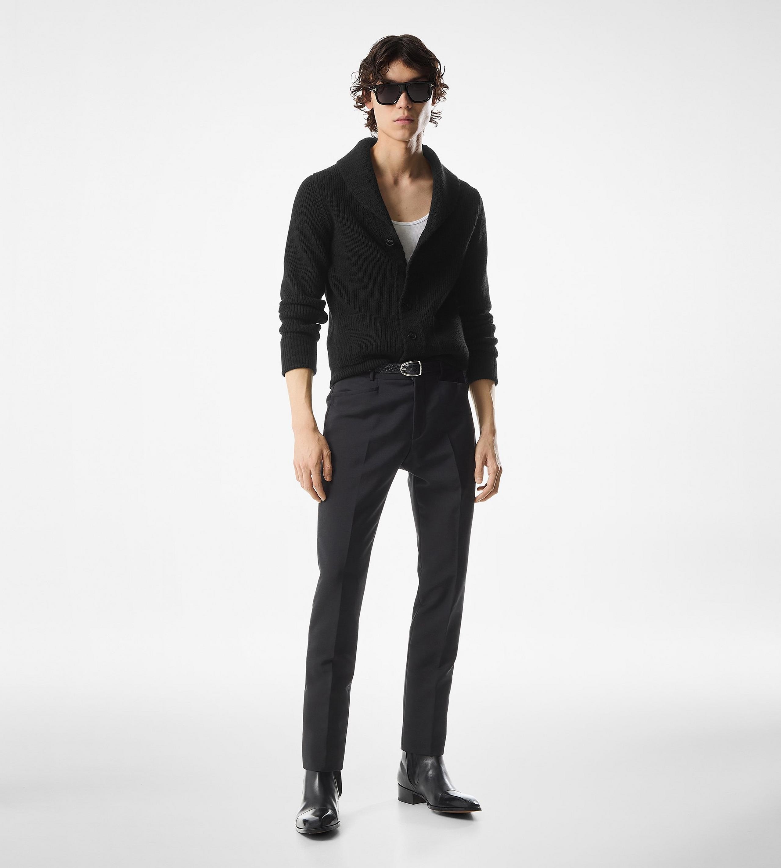 CASHMERE SHAWL COLLAR CARDIGAN - 2