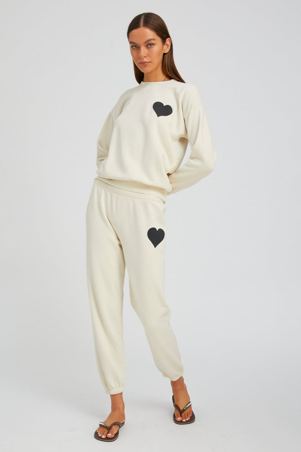 VINTAGE WHITE HEART SWEATPANTS - 3