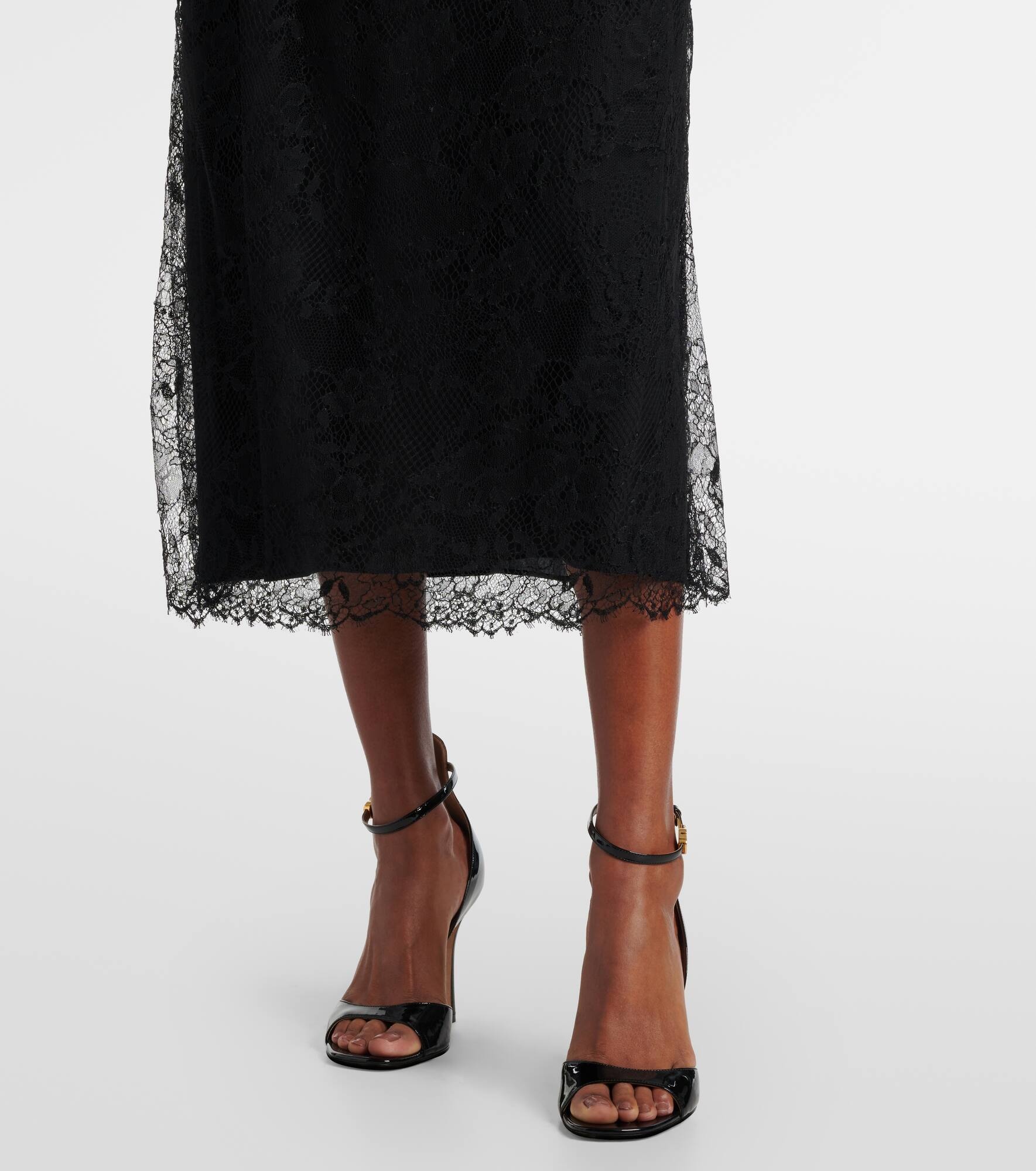 Floral lace midi skirt - 5