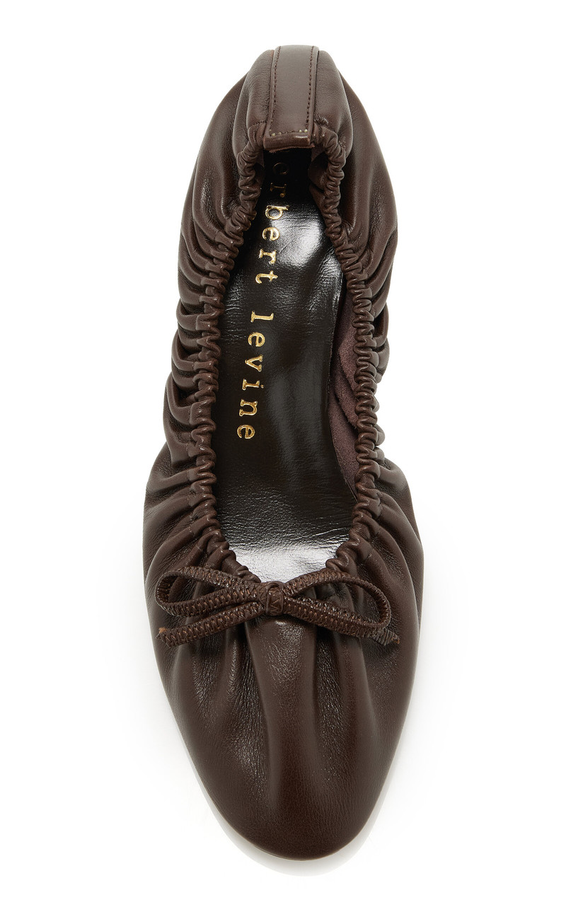 herbert levine Gather Around Leather Ballet Pumps brown outlook